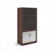 Systems combination unit with tambour doors and glass upper doors 2000mm high with 2 shelves - Walnut TG20W