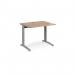 TR10 height settable straight desk 1000mm x 800mm - silver frame, beech top THS10SB