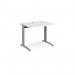 TR10 height settable straight desk 1000mm x 800mm - silver frame, white top THS10SWH