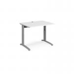 TR10 height settable straight desk 1000mm x 800mm - silver frame and white top