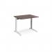 TR10 height settable straight desk 1000mm x 800mm - white frame, walnut top THS10WW