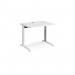 TR10 height settable straight desk 1000mm x 800mm - white frame, white top THS10WWH