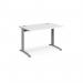 TR10 height settable straight desk 1200mm x 800mm - silver frame, white top THS12SWH