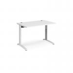 TR10 height settable straight desk 1200mm x 800mm - white frame, white top THS12WWH