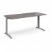 TR10 height settable straight desk 1800mm x 800mm - silver frame, grey oak top THS18SGO