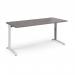 TR10 height settable straight desk 1800mm x 800mm - white frame, grey oak top THS18WGO