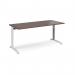 TR10 height settable straight desk 1800mm x 800mm - white frame, walnut top THS18WW