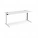 TR10 height settable straight desk 1800mm x 800mm - white frame, white top THS18WWH