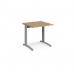 TR10 height settable straight desk 800mm x 800mm - silver frame, oak top THS8SO