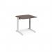 TR10 height settable straight desk 800mm x 800mm - white frame, walnut top THS8WW