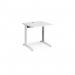 TR10 height settable straight desk 800mm x 800mm - white frame, white top THS8WWH