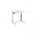 TR10 height settable straight desk 800mm x 800mm - white frame and white top