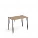 Tikal straight desk 1000mm x 600mm with hairpin legs - black legs, oak top TK610-KO