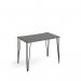 Tikal straight desk 1000mm x 600mm with hairpin legs - black legs, grey top TK610-OG