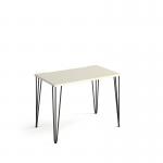 Tikal straight desk 1000mm x 600mm with hairpin legs - black legs, white top TK610-WH