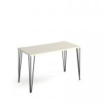 Tikal straight desk 1200mm x 600mm with hairpin legs - black legs, white top TK612-WH