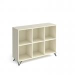 Tikal cube storage unit 950mm high with 6 open boxes and black hairpin legs - white