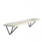 Tikal wall shelf 1000mm wide with black hairpin support brackets - white