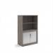 Systems combination unit with tambour doors and open top 1600mm high with 2 shelves - Grey Oak TO16GO