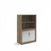Systems combination unit with tambour doors and open top 1600mm high with 2 shelves - Nebraska Oak TO16NO