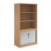 Systems combination unit with tambour doors and open top 2000mm high with 2 shelves - beech TO20B