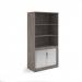 Systems combination unit with tambour doors and open top 2000mm high with 2 shelves - Grey Oak TO20GO