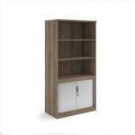Systems combination unit with tambour doors and open top 2000mm high with 2 shelves - Nebraska Oak TO20NO