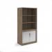 Systems combination unit with tambour doors and open top 2000mm high with 2 shelves - Nebraska Oak TO20NO