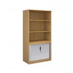 Systems combination unit with tambour doors and open top 2000mm high with 2 shelves - oak TO20O