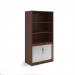 Systems combination unit with tambour doors and open top 2000mm high with 2 shelves - Walnut TO20W