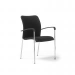 Tori upholstered seat and back, chrome frame stacking chair, arms TOR101H-K