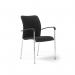 Tori upholstered seat and back, chrome frame stacking chair, arms TOR101H-K