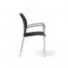 Tori upholstered seat and back, chrome frame stacking chair, arms TOR101H-K