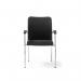 Tori upholstered seat and back, chrome frame stacking chair, arms TOR101H-K