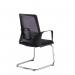 Toto black mesh back visitors chair with black fabric seat and chrome cantilever frame TOT100C1-K