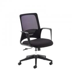 Cheap Stationery Supply of Toto black mesh back operator chair with black fabric seat and black base Office Statationery