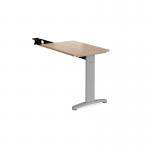 TR10 single return desk 800mm x 600mm - silver frame, beech top TR86SB