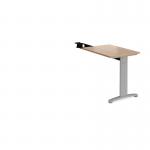TR10 single return desk 800mm x 600mm - silver frame and beech top