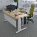 TR10 single return desk 800mm x 600mm - silver frame, grey oak top TR86SGO