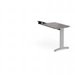 TR10 single return desk 800mm x 600mm - silver frame, grey oak top TR86SGO