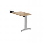 TR10 single return desk 800mm x 600mm - silver frame, oak top TR86SO