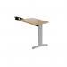 TR10 single return desk 800mm x 600mm - silver frame, oak top TR86SO