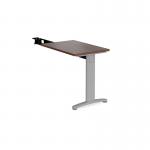 TR10 single return desk 800mm x 600mm - silver frame, walnut top TR86SW