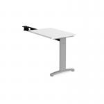 TR10 single return desk 800mm x 600mm - silver frame, white top TR86SWH