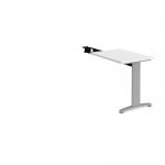 TR10 single return desk 800mm x 600mm - silver frame and white top