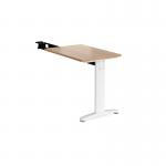 TR10 single return desk 800mm x 600mm - white frame, beech top TR86WB