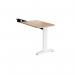 TR10 single return desk 800mm x 600mm - white frame, beech top TR86WB