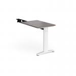 TR10 single return desk 800mm x 600mm - white frame, grey oak top TR86WGO