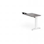 TR10 single return desk 800mm x 600mm - white frame, grey oak top TR86WGO