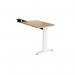 TR10 single return desk 800mm x 600mm - white frame, oak top TR86WO